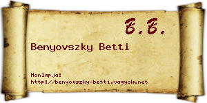 Benyovszky Betti névjegykártya